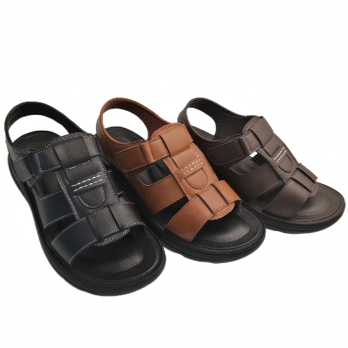 Open Toe Outdoor sandal Non-Slip Buckle Strap Men's Casual Sandals Beach Shoe accept OEM Service Custom Men's Sandals with Flat Soft and Comfortable Style Size PU sporty men's beach sandals arab arabic pu sandal