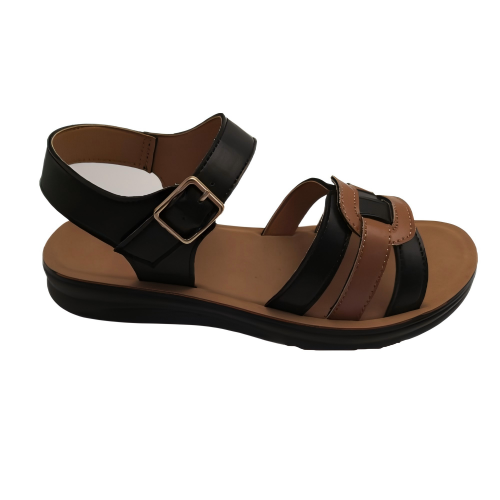 Sandal strap clasp roman new design pu flat women wholesale price beach sandals factory direct sales crossover strap clasp style sandals for women summer commuting beach flat sandals